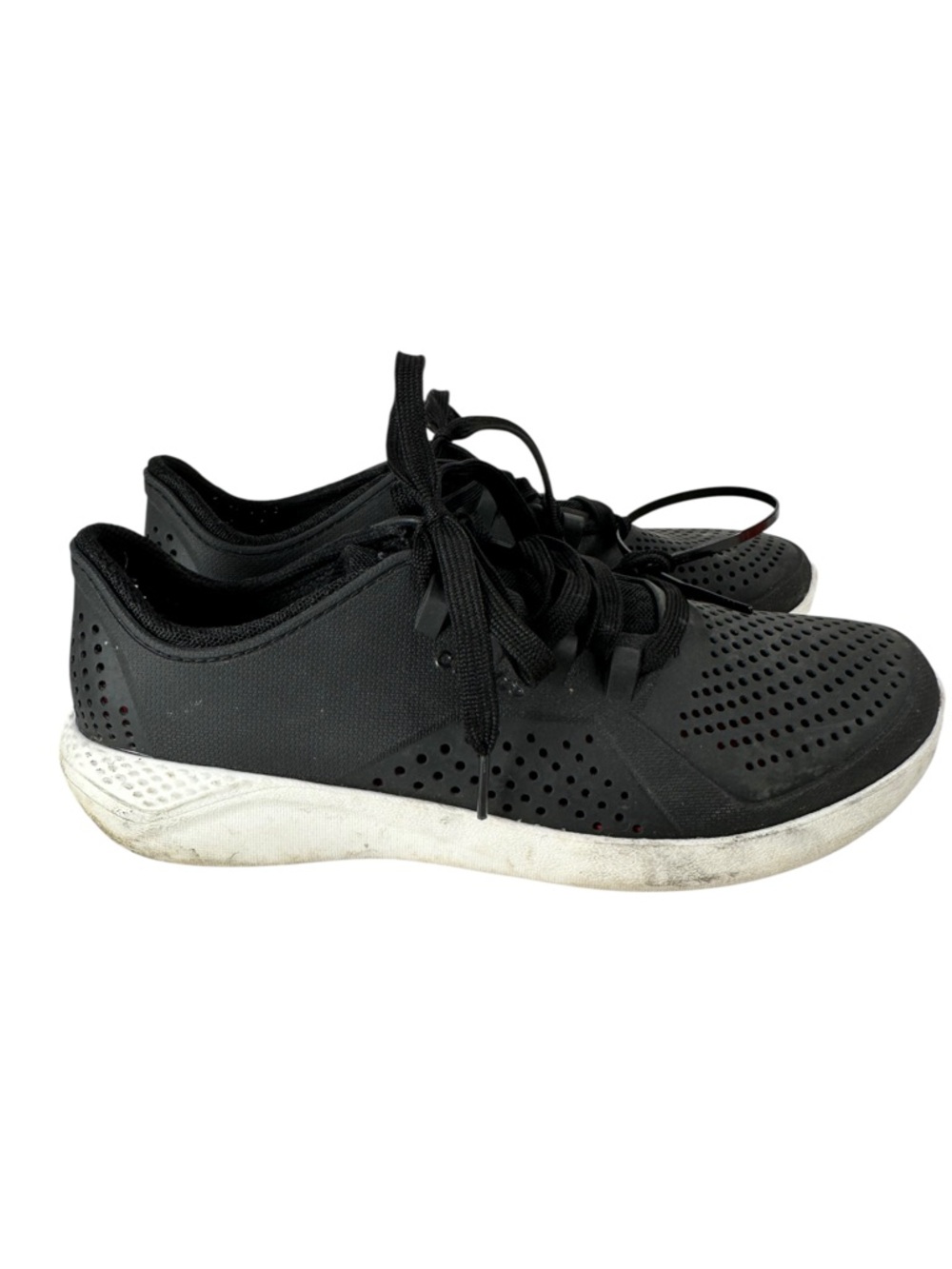 Crocs LiteRide Pacer Sneakers Black Lace Up Walking Athleisure Womens 10
